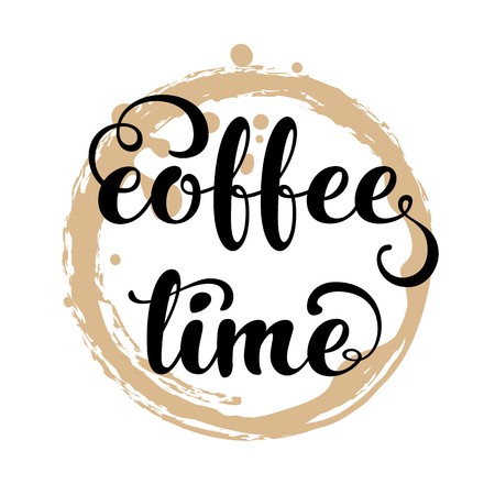 450x450 Coffee Time Hand Lettering Inscription On White Background