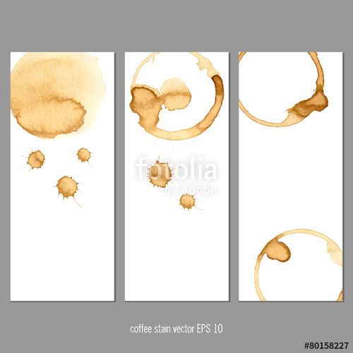 500x500 Vector Banners With Coffee Stain Watercolor Stock Image