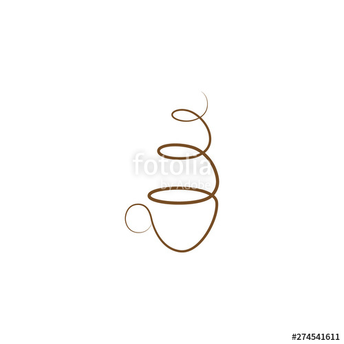 500x500 Coffee Cup Hand Drawn With Spiral Smoke Steam Vector Coffee