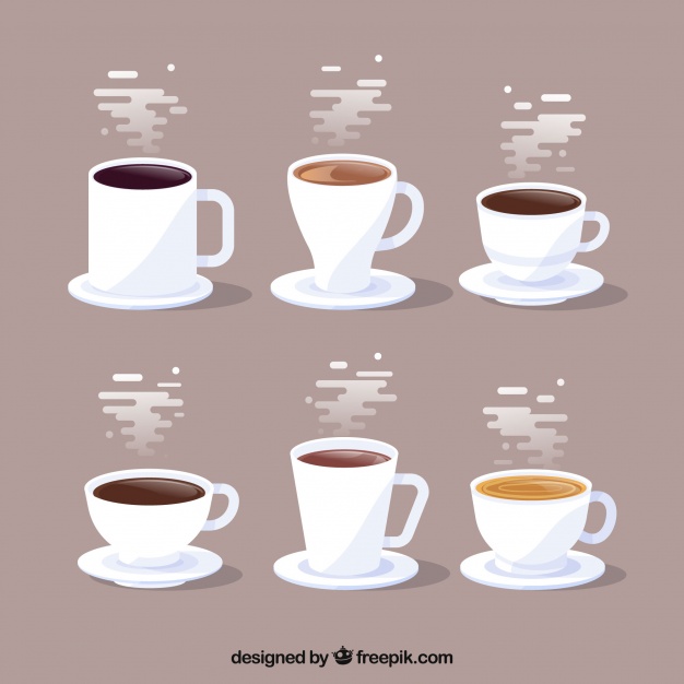 626x626 Coffee Cup Set With Steam Vector Free Download