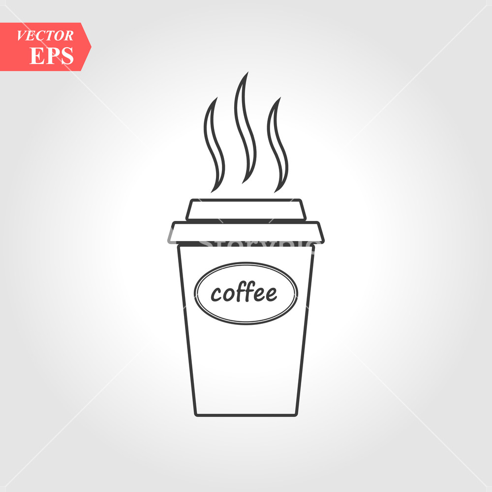 1000x1000 Coffee Line Glass Sign Icon Hot Coffee Button Hot Tea Drink