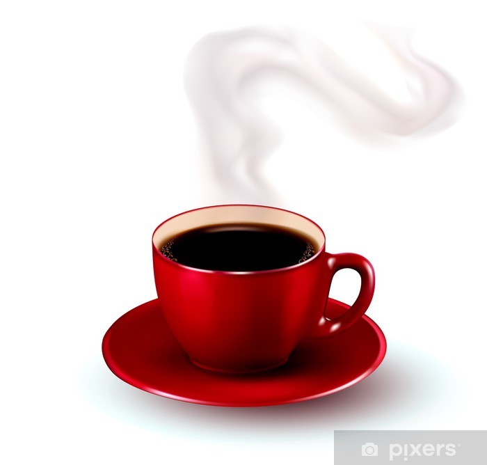 700x668 Perfect Red Cup Of Coffee With Steam Vector Illustration Wall