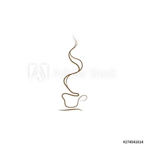 500x500 Artistic Coffee Or Tea Cup With Steam Vector Drawing Coffee Cup