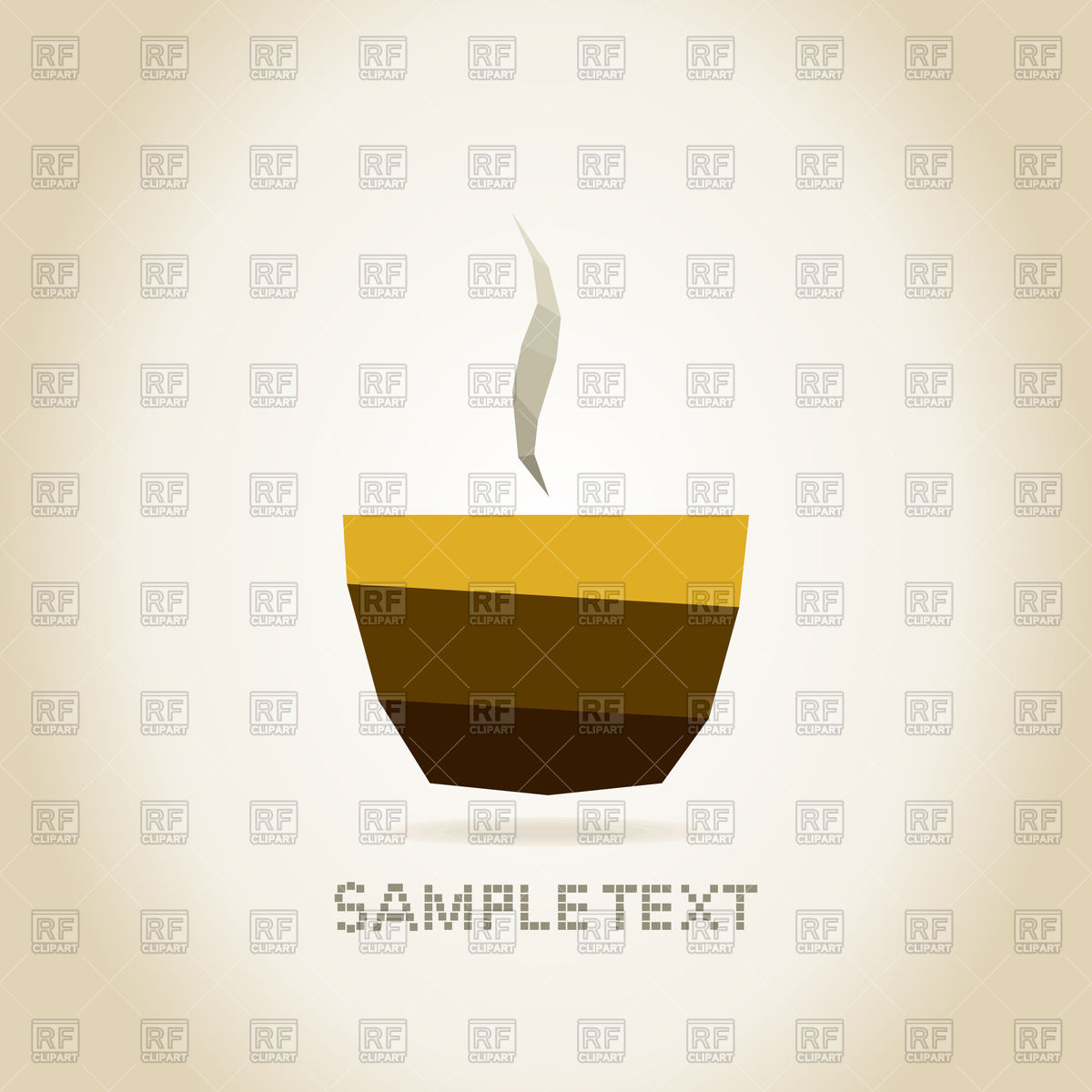 1200x1200 Stylish Brown Cup Of Coffee With Steam In Polygonal Style Vector
