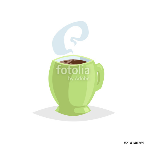 500x500 Cartoon Style Cup With Hot Drink Coffee Or Tea Trendy Decorative