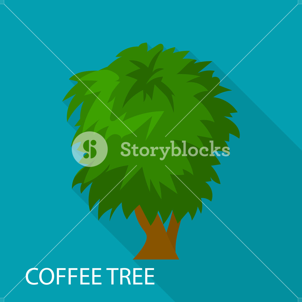 1000x1000 Coffee Tree Icon Flat Illustration Of Coffee Tree Vector Icon