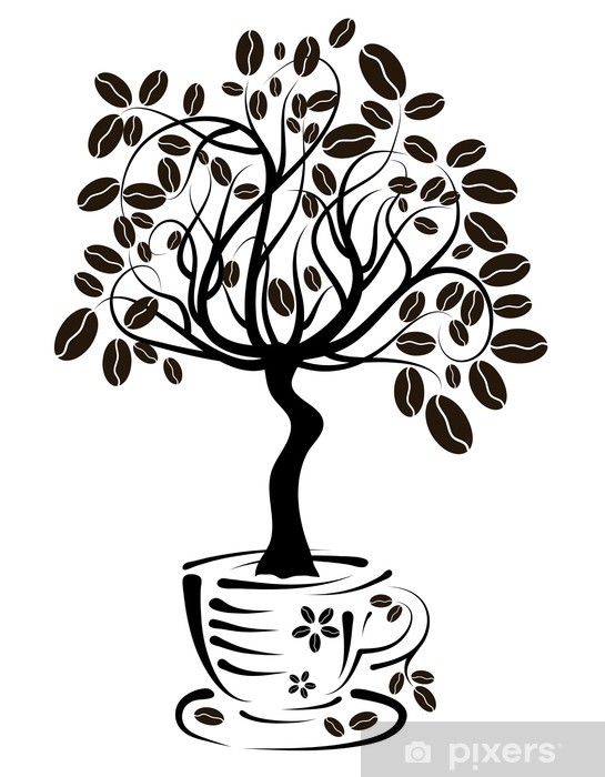 545x700 Coffee Tree In A Cup, Vector Wall Mural