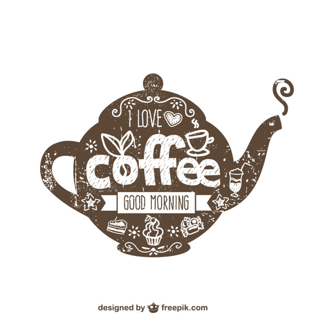 626x626 Coffee Pot Typography Vector Free Download