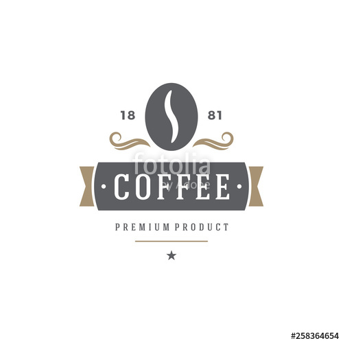 500x500 Coffee Shop Emblem Template Bean Silhouette With Retro Typography