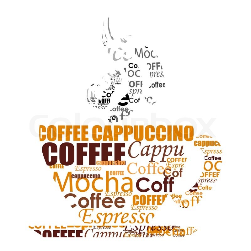 800x800 Illustration Of Typography Coffee Cup Stock Vector Colourbox