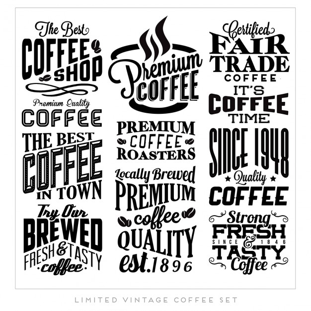 626x626 Vintage Coffee Labels Vector Free Download