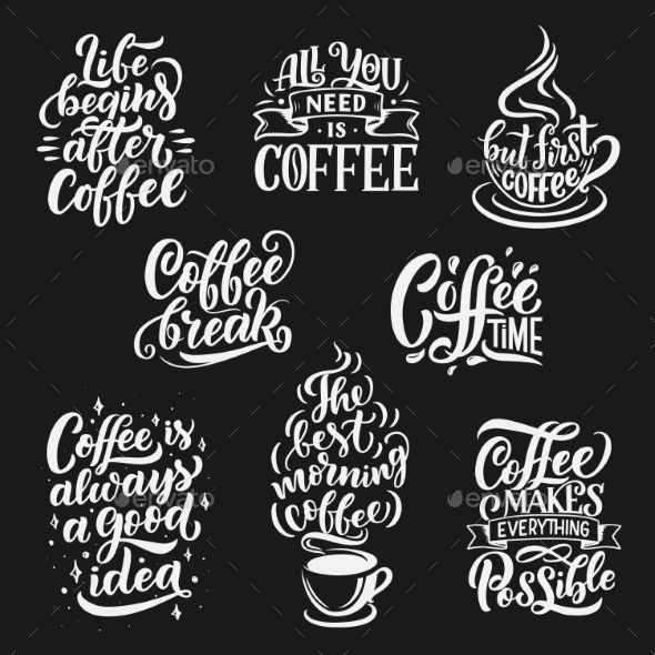 590x590 Coffee Cup And Beans Vector Lettering