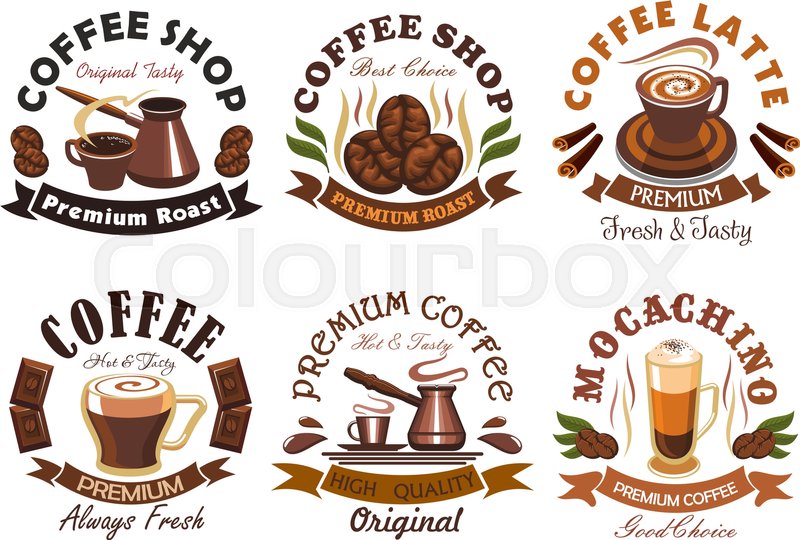 800x540 Coffee Vector Emblem For Cafe, Coffee Stock Vector Colourbox