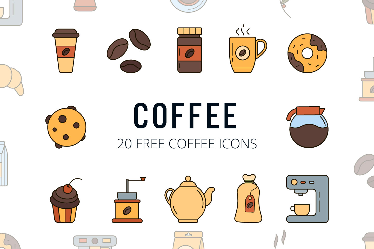 1440x960 Coffee Vector Free Icon Set