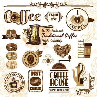 340x340 Retro Labels And Stickers Coffee Vector Free Download