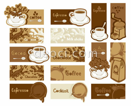 500x403 Vector Coffee Card Design Background Material Download