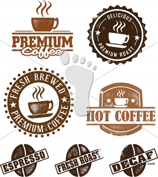 527x590 Vintage Style Coffee Vector Distressed Stamps Stompstock