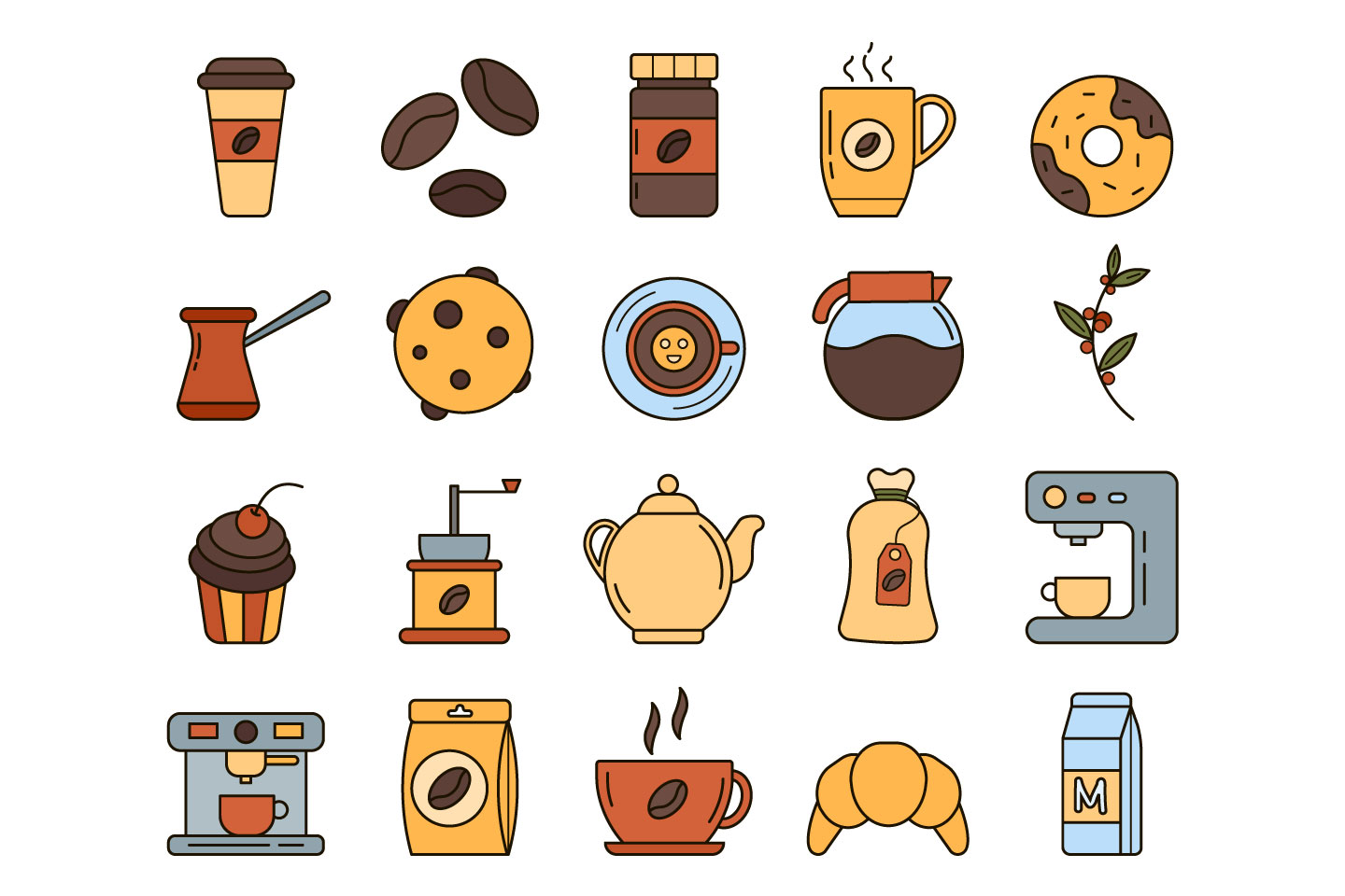 1440x960 Coffee Vector Free Icon Set