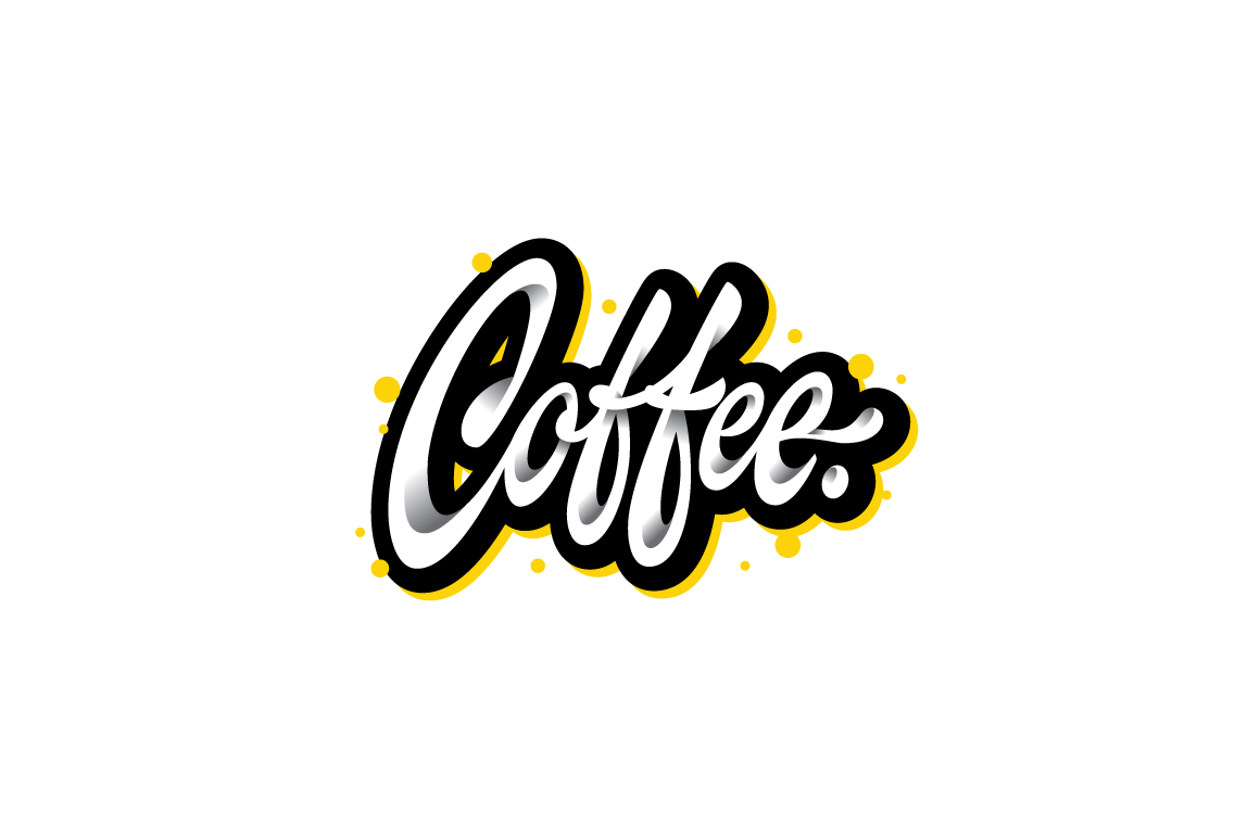 1160x772 Coffee Vector Lettering Set In Lettering On Yellow Images Creative