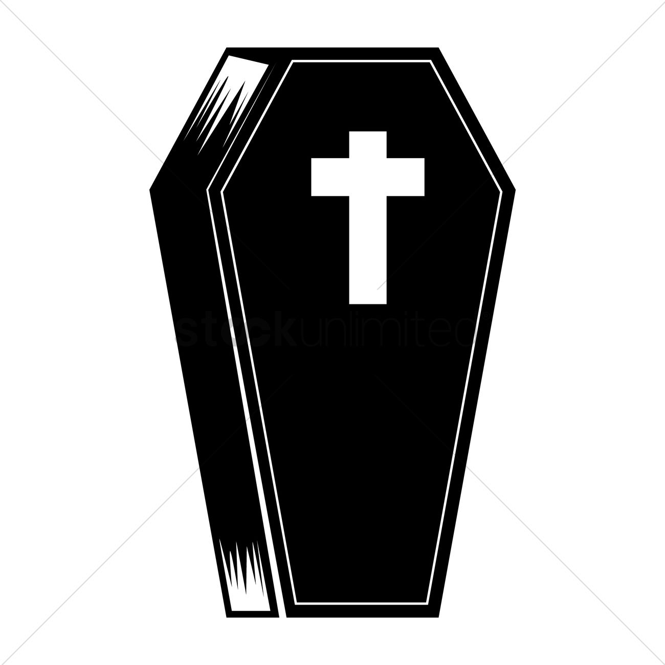 Черный гроб на белом фоне
