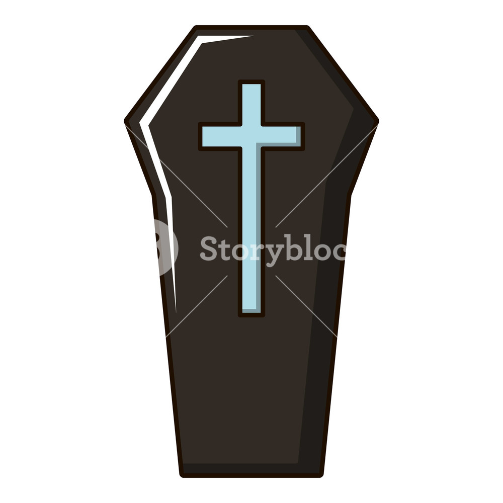 1000x1000 Coffn Cartoon Illustration Of Coffin Vector Icon For Web