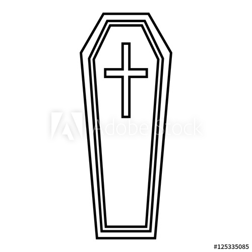 500x500 Coffn Outline Illustration Of Coffin Vector Icon For Web