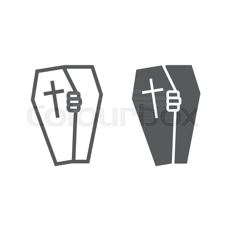 800x800 Halloween Coffin Line And Glyph Icon, Stock Vector Colourbox
