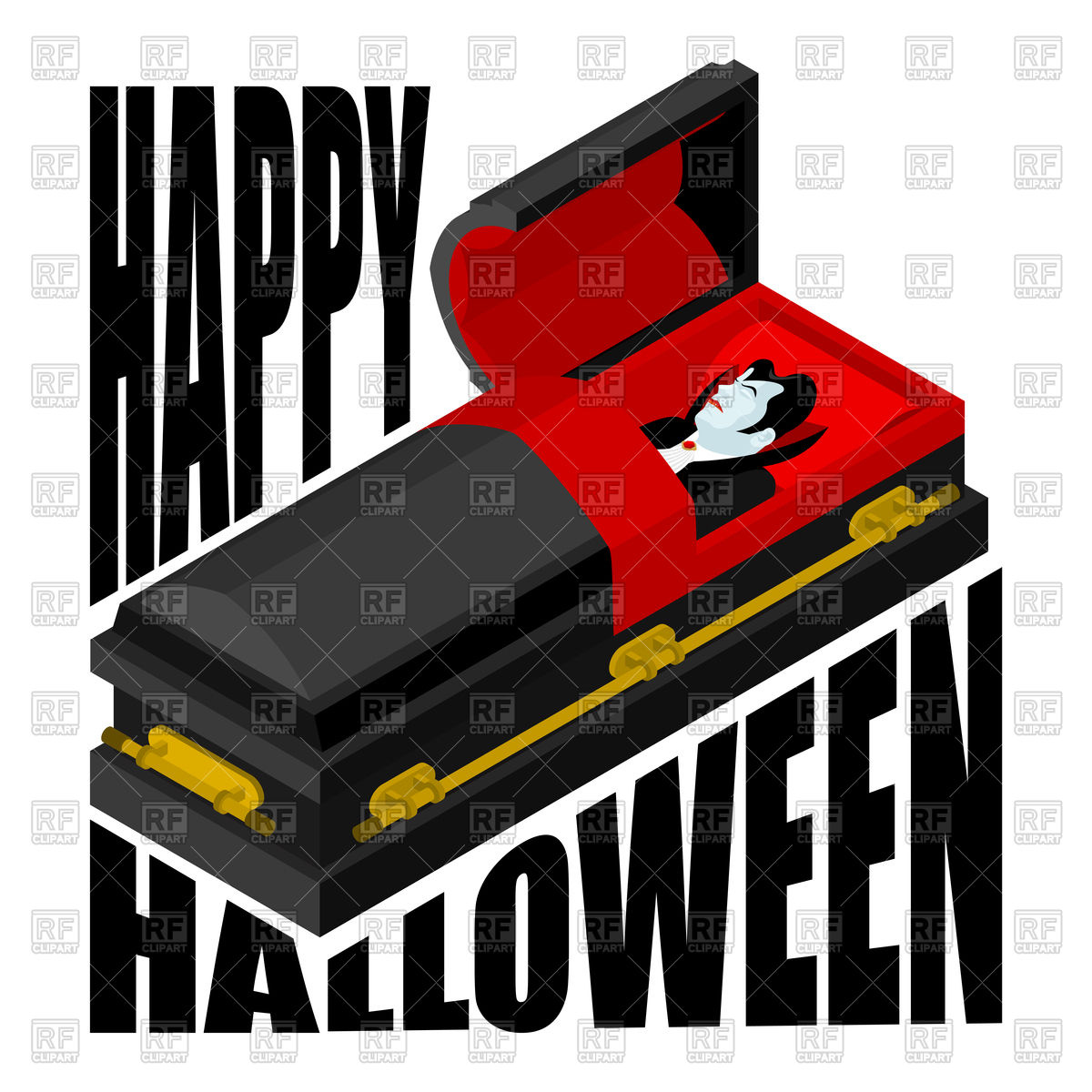 1200x1200 Happy Halloween Dracula In Open Coffin Vector Image Of Holiday