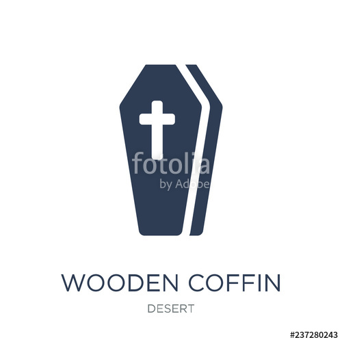 500x500 Wooden Coffn Trendy Flat Vector Wooden Coffn On White