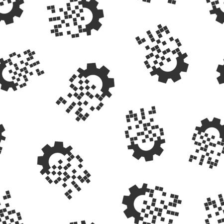 450x450 Digital Gear Icon Seamless Pattern Background Cog Vector