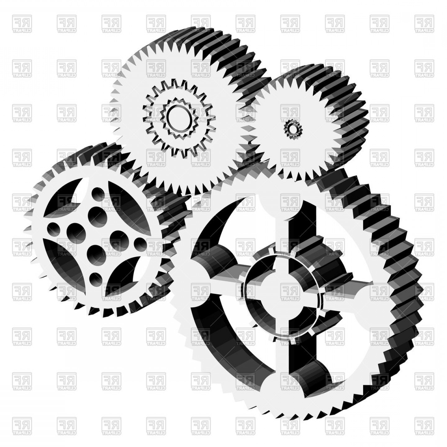 1440x1440 Metal Gears And Cogwheels Vector Clipart Cultracing