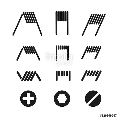 500x500 Set Of Post And Coil Vapor Vector Isolated Stock Image
