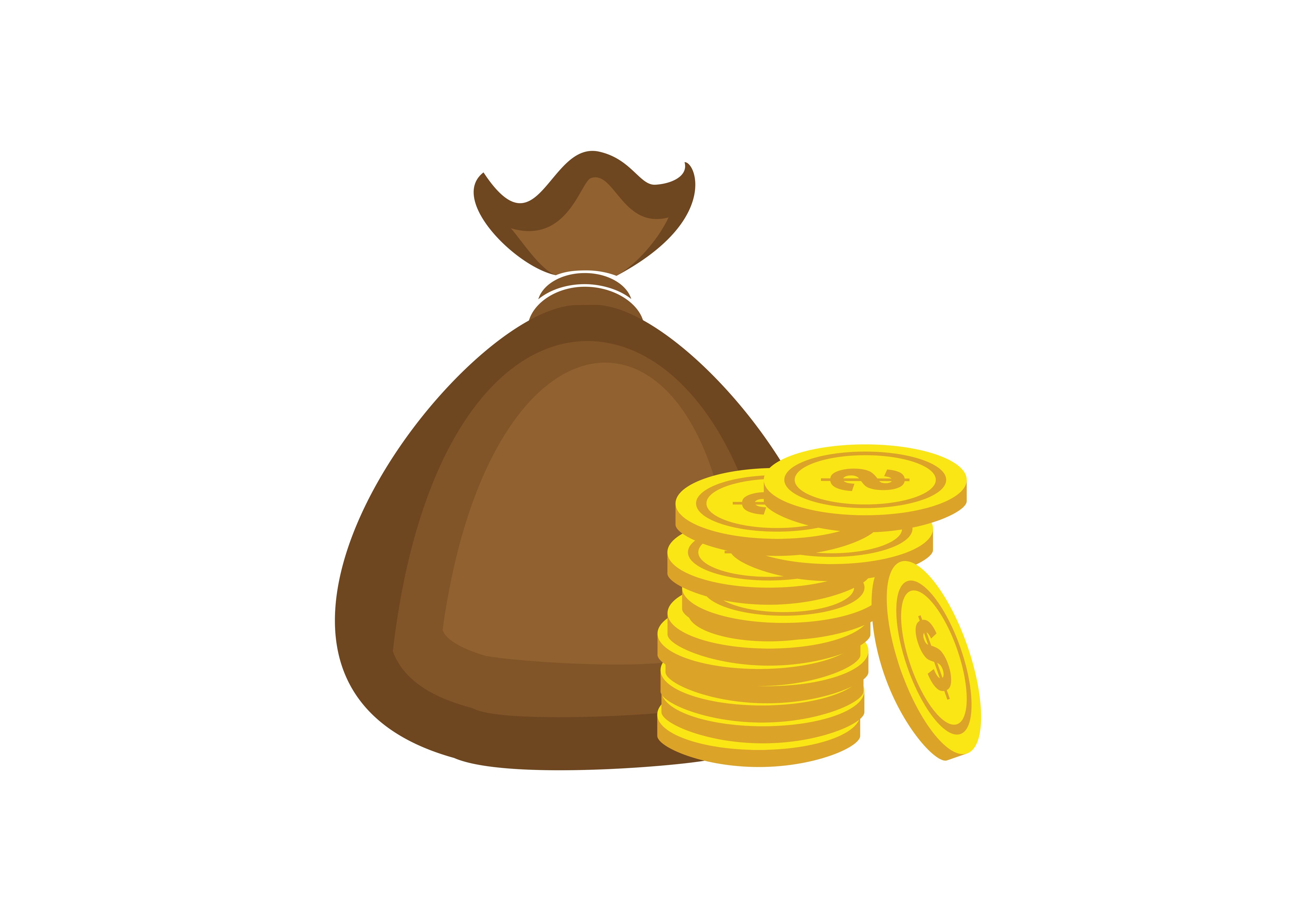 Coin Dollar Golden With Bag Logo Vector Graphic 5000x3500 Coin Dollar Golden With Bag Logo Vector Graphic
