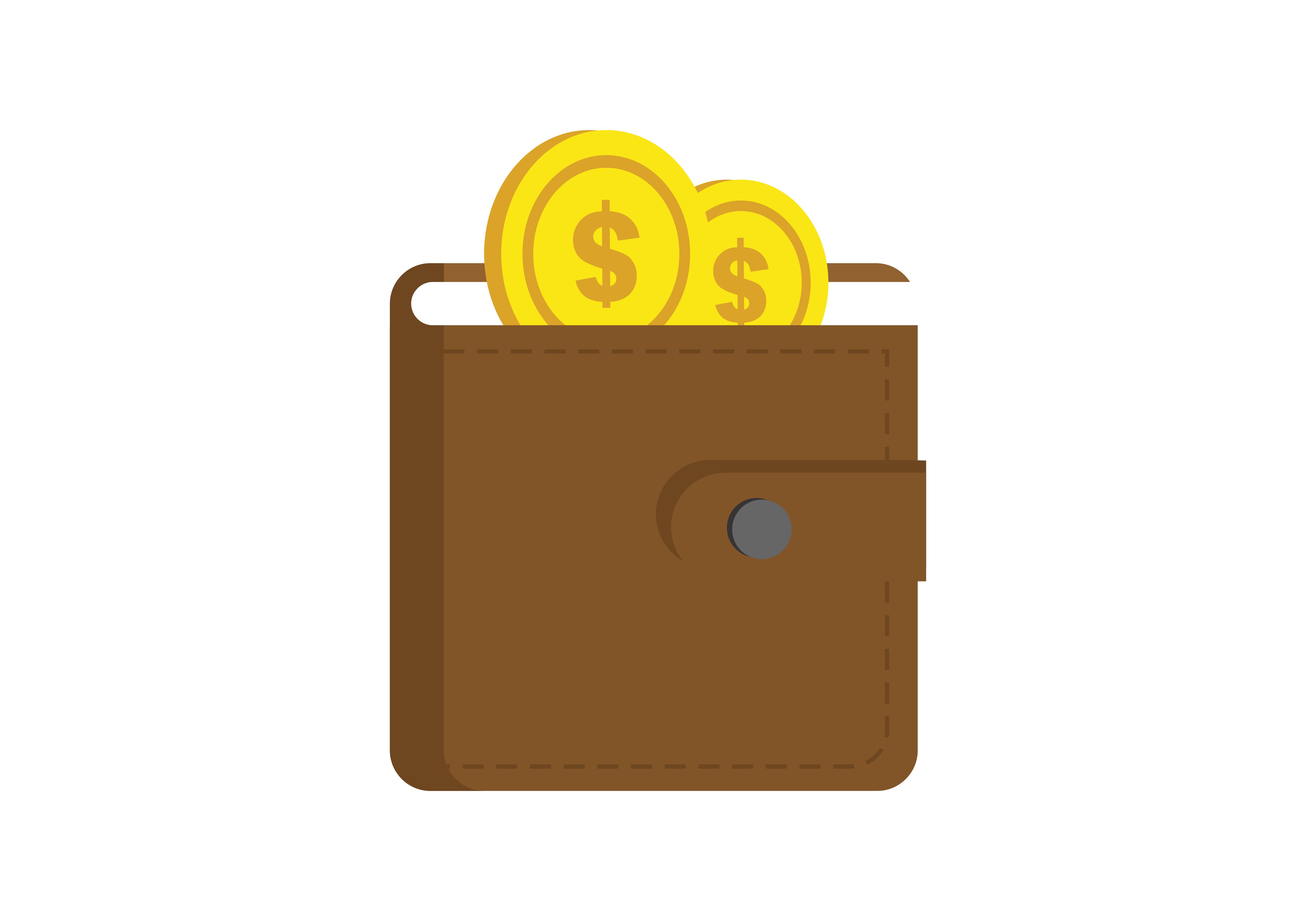Coin Golden With Wallet Logo Vector Graphic 5000x3500 Coin Golden With Wallet Logo Vector Graphic