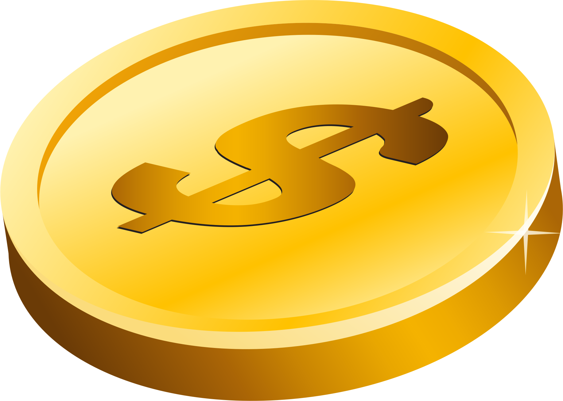 Gold Coin Vector Art Image 1834x1308 Gold Coin Vector Art Image