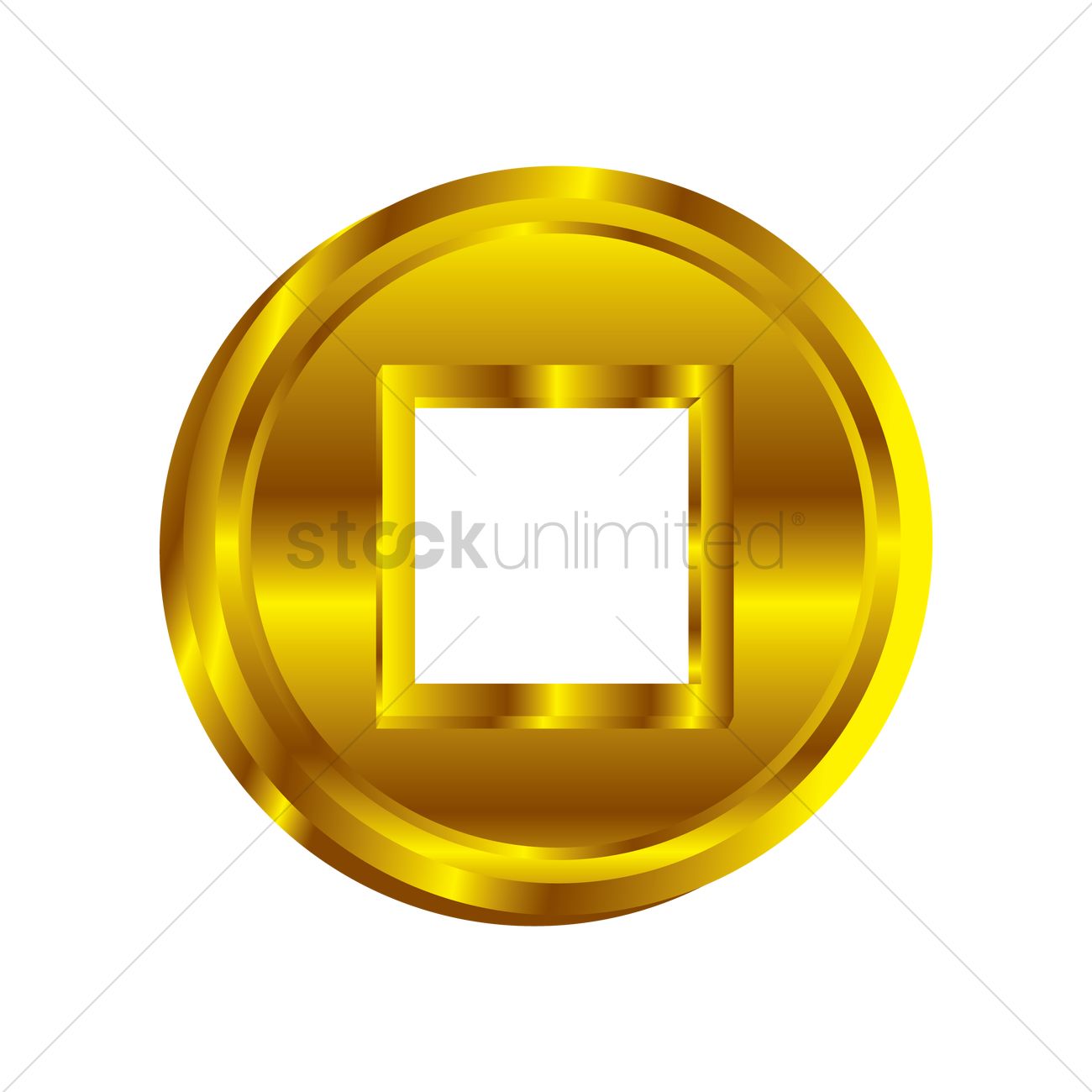 Chinese Gold Coin Vector Image 1300x1300 Chinese Gold Coin Vector Image