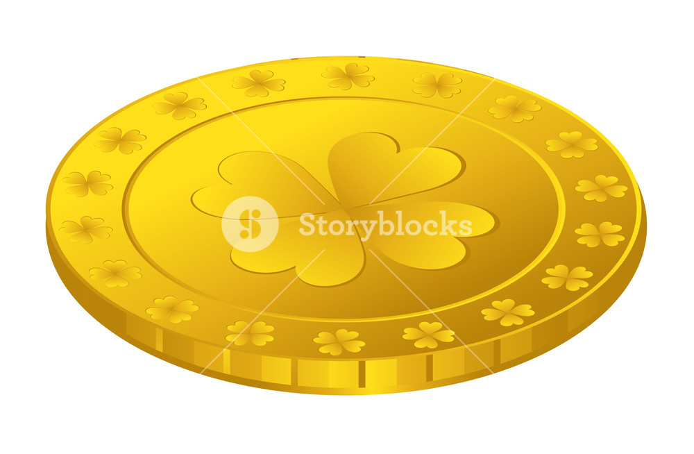 Golden Shamrock Symbol Coin Vector Illustration Royalty Free Stock 1000x654 Golden Shamrock Symbol Coin Vector Illustration Royalty Free Stock