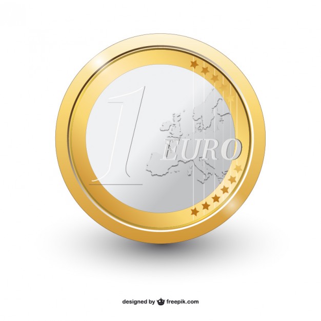 One Euro Coin Vector Vector Free Download 626x626 One Euro Coin Vector Vector Free Download