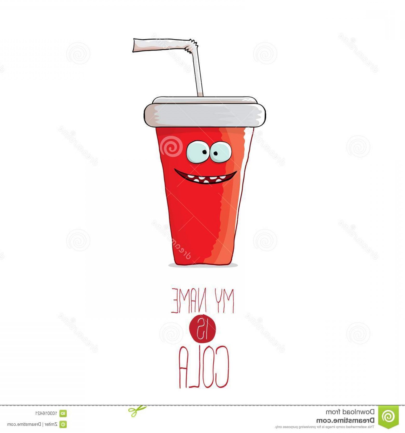 1560x1668 Vector Funny Cartoon Cute Red Party Paper Cola Cup Straw Isolated