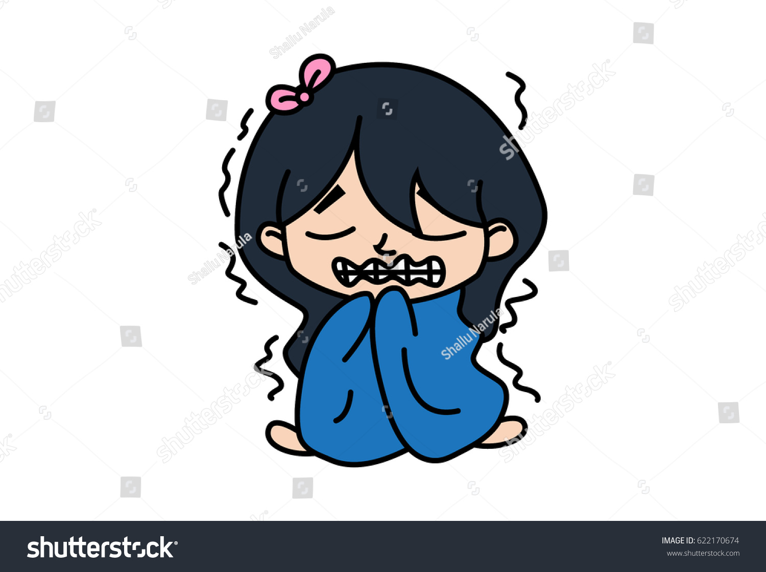1500x1119 Girl Feeling Cold Clipart