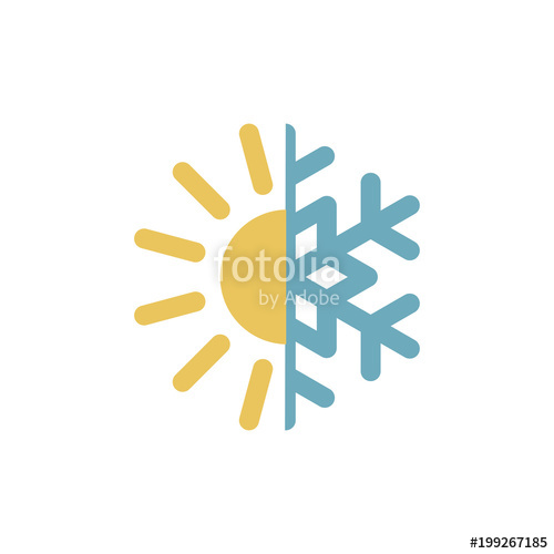 500x500 Hot And Cold Vector Illustration Sun And Snowflake Icon Isolated