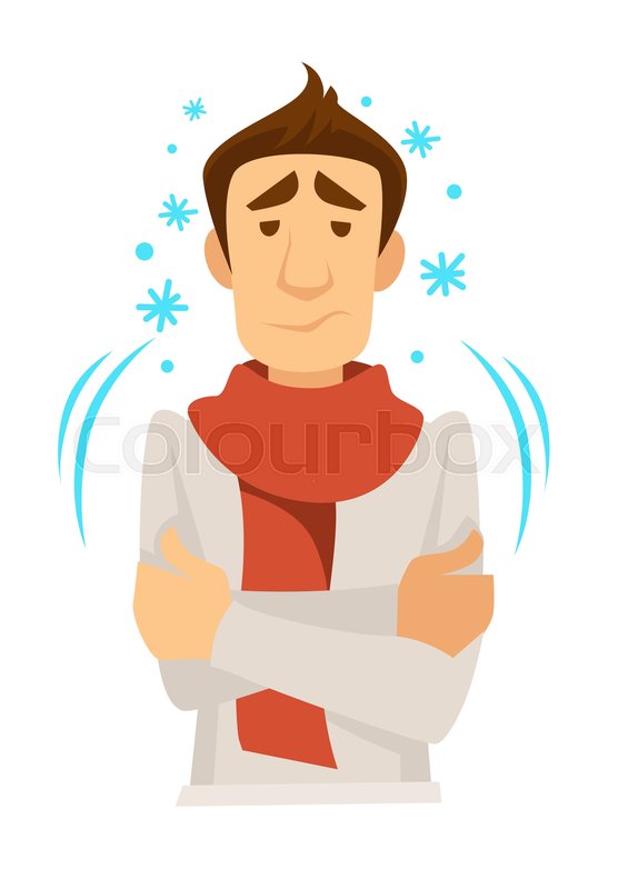 565x800 Shivering Or Trembling Man In Scarf Stock Vector Colourbox