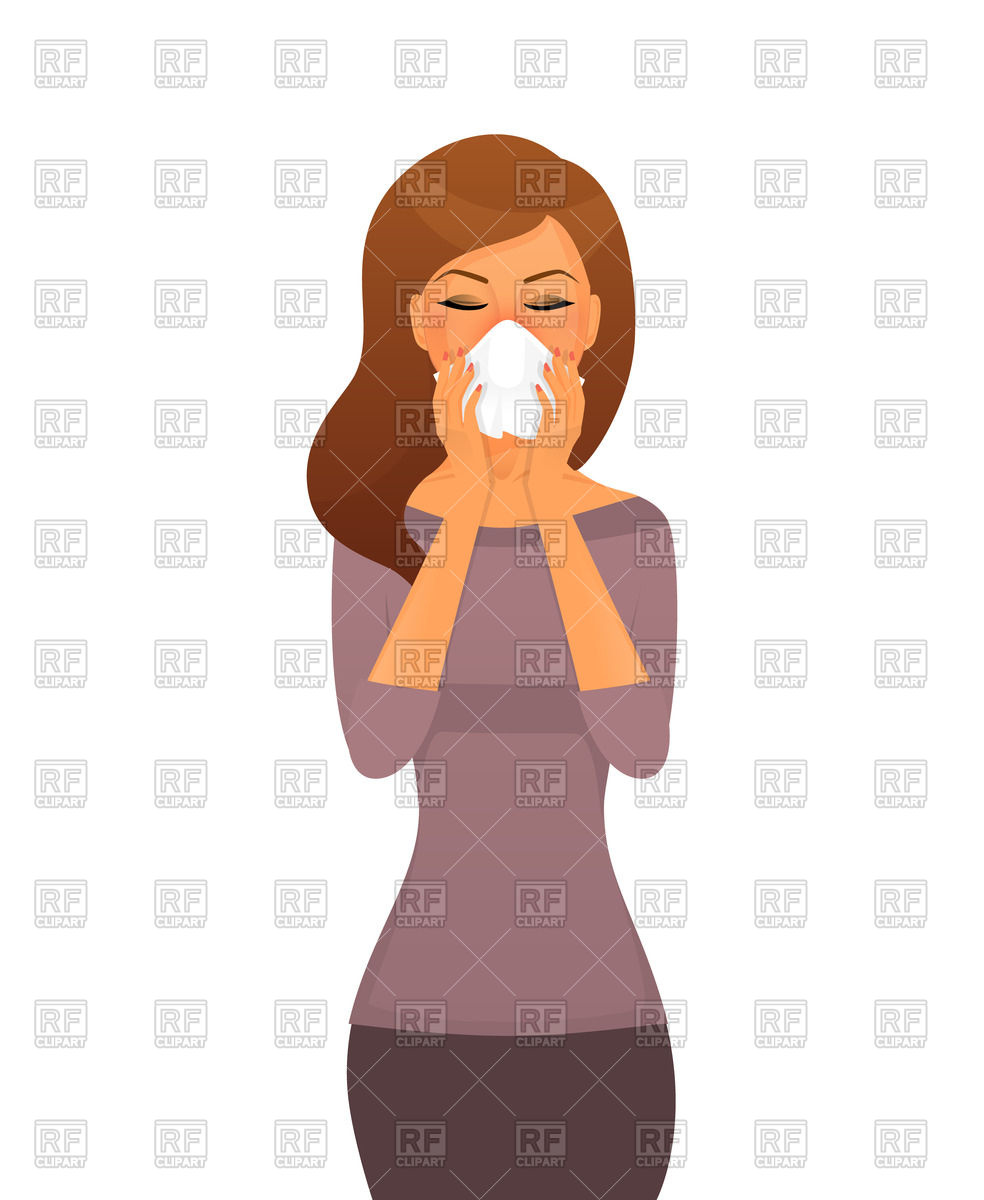 984x1200 Sick Woman Catched A Cold Vector Image Of People Sonneon