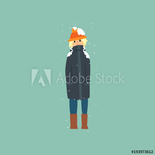500x500 Boy In Warm Clothes Freezing And Shivering On Winter Cold Vector