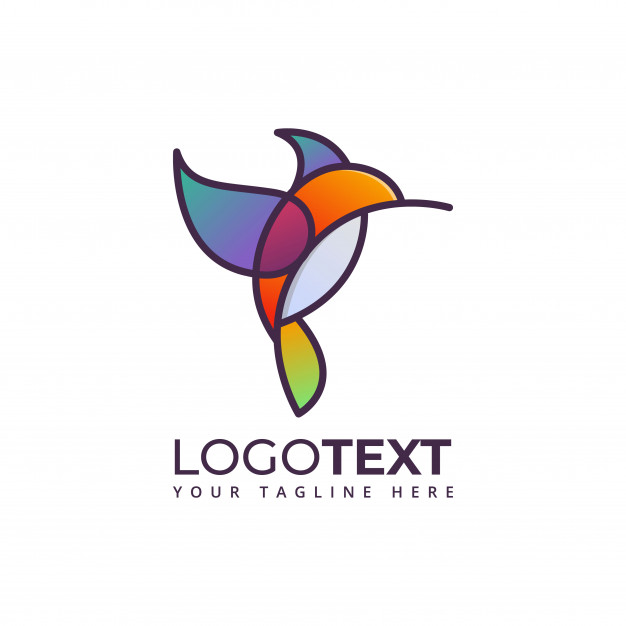626x626 Hummingbird Colibri Bird Colorful Company Logo Vector Premium