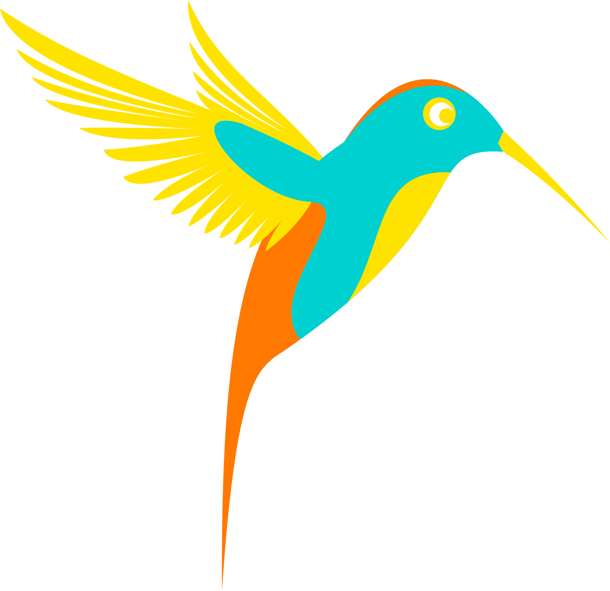 2400x2326 Colibri Colorful Bird Vector Clipart Image
