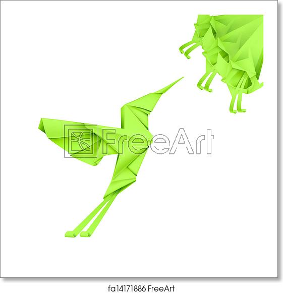 561x581 Free Art Print Of Paper Colibri, Vector Freeart