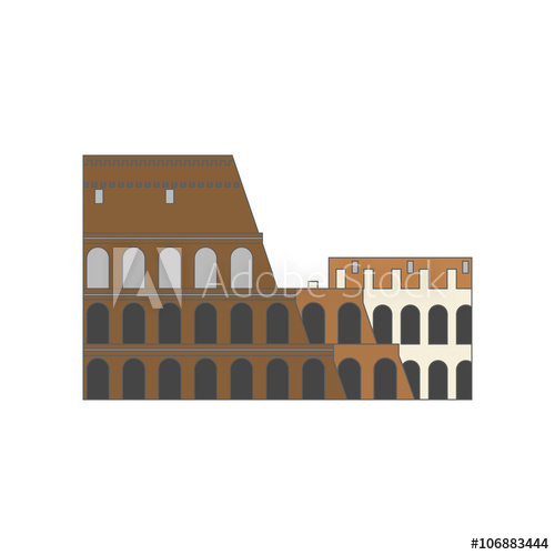 500x500 Isolated Coliseum Vector Illustration