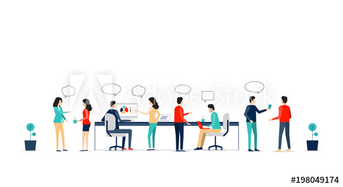 Flat Vector Business Team Working Collaboration And Group Business 500x273 Flat Vector Business Team Working Collaboration And Group Business