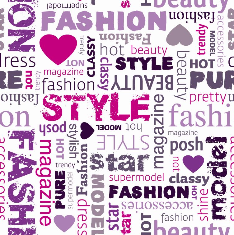 752x756 Fashion Word Collage Illustration